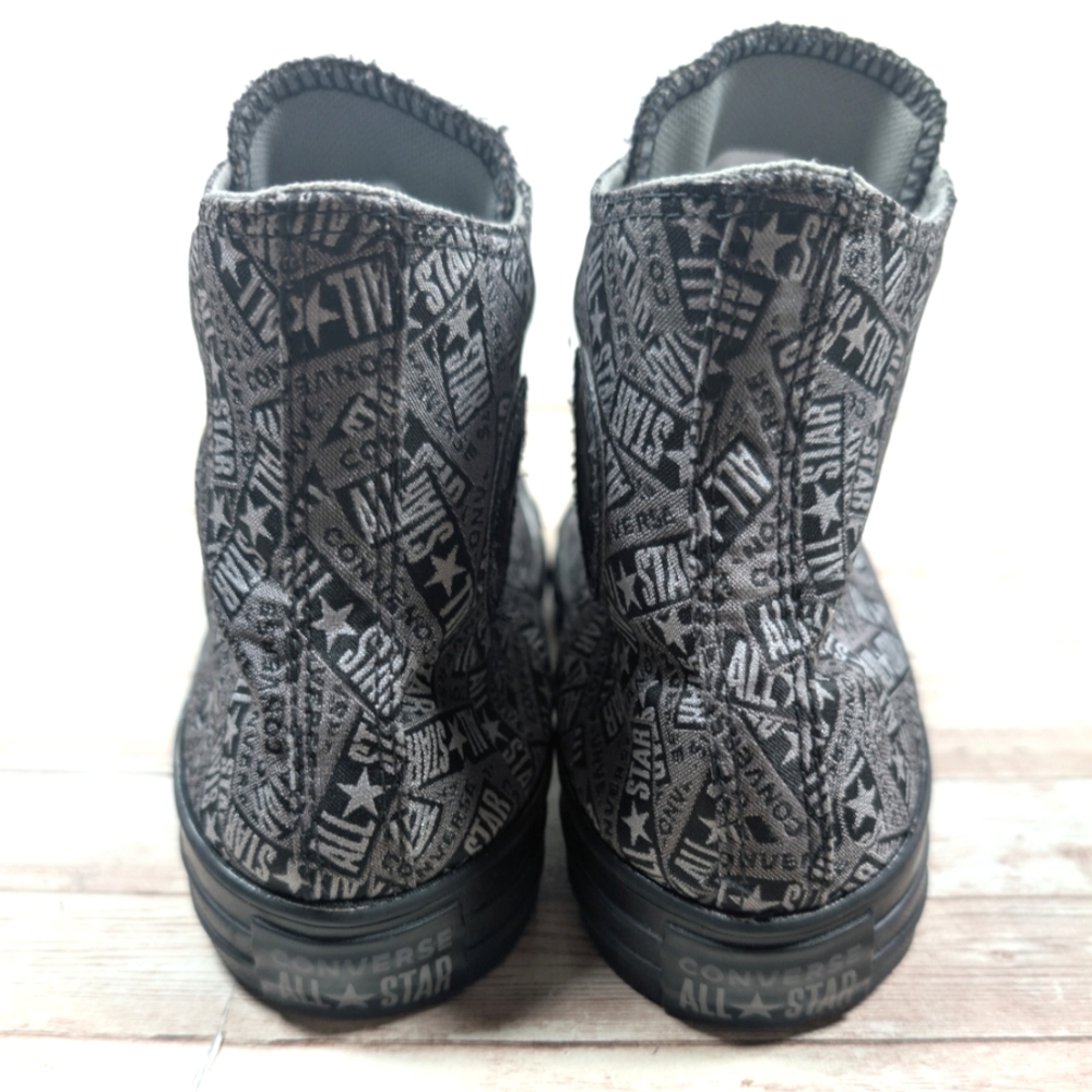 Converse Logo Play Black Mason High Top Sneakers Chuck Shoes Black Silver Men 9 - Picture 6 of 16